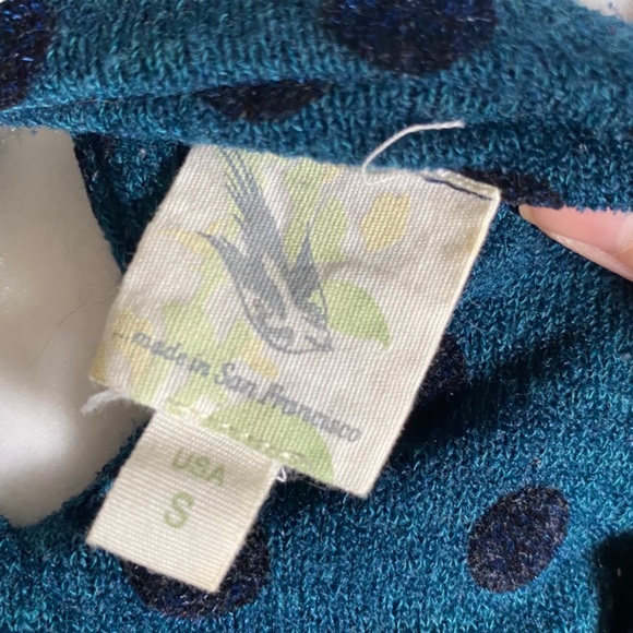 Anthropologie Weston Wear Polka Dot Tulle Dapper Dress Teal and Navy Sz Small - Picture 4 of 12